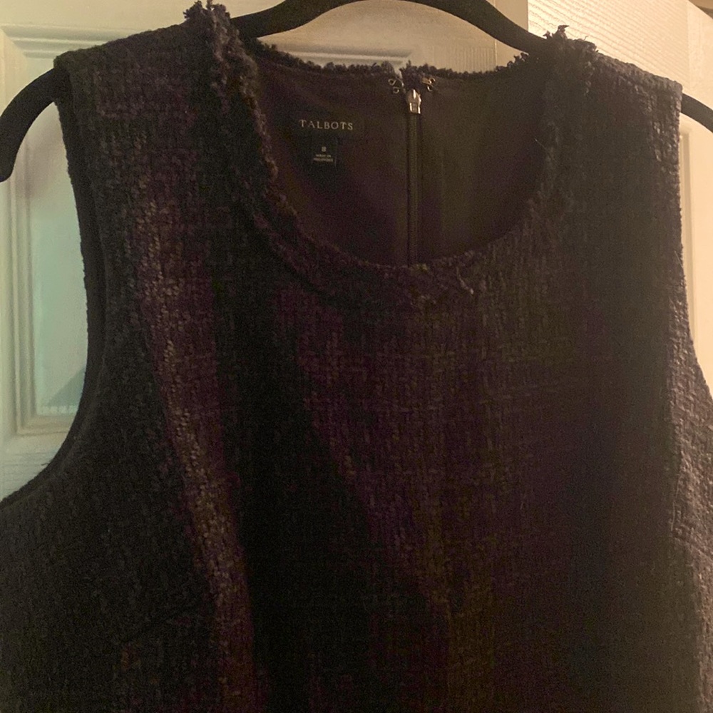 Talbots black tweed shift dress! EUC